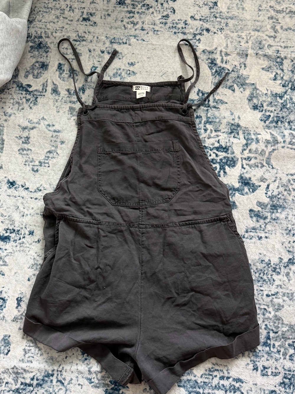 Billabong Black Cotton Short Overalls